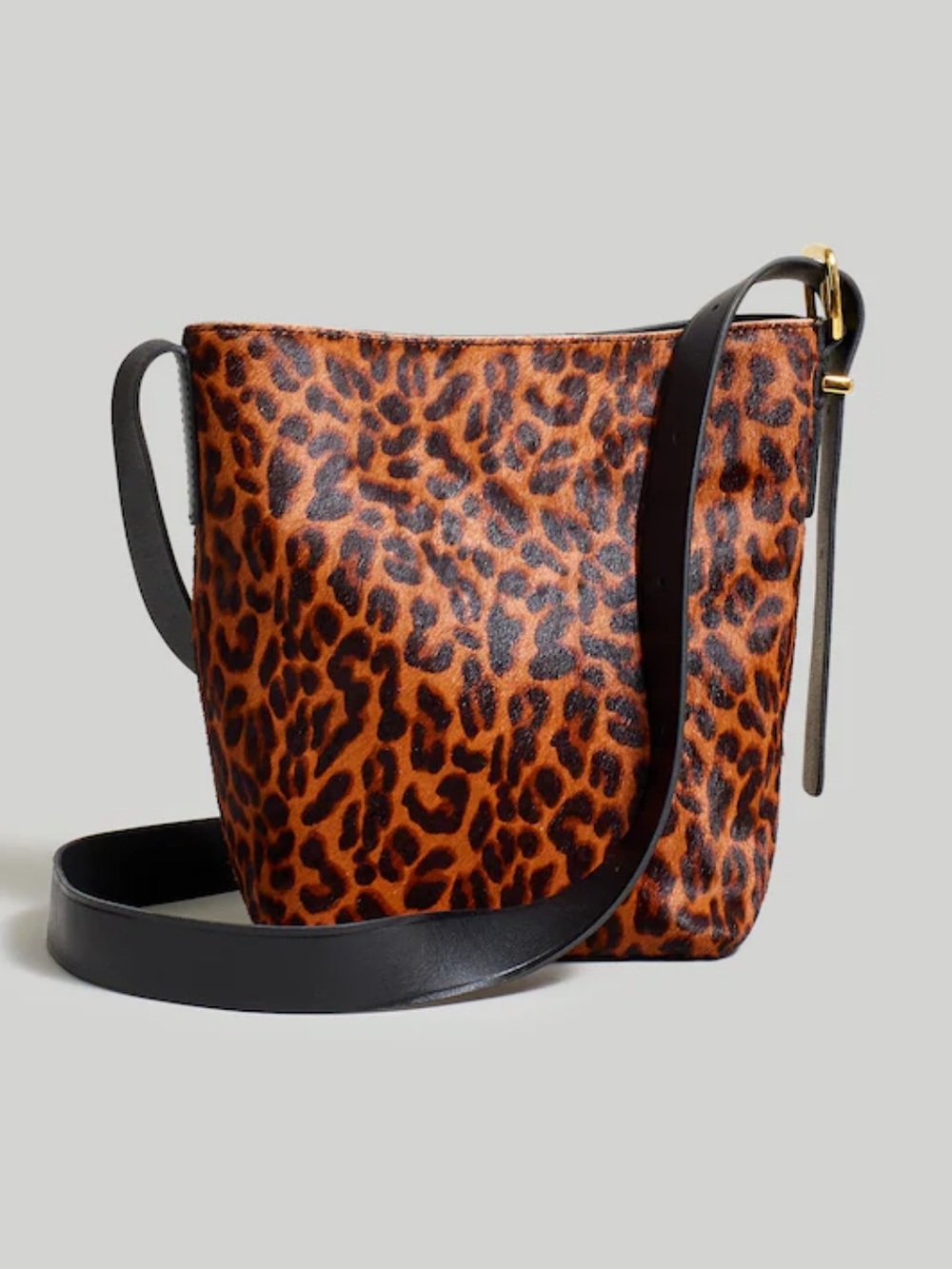 ☀️ New! MADEWELL Essential Mini Bucket Tote Crossbody in Leopard Print